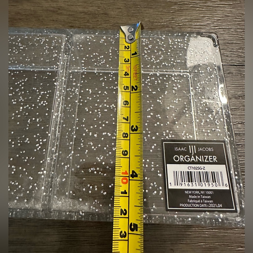 Isaac Jacob’s Acyrlic Clear With Sparkles 3 Compartment Organizer - N w/o T - Picture 3 of 5